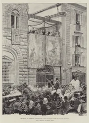 The Queen at Florence, Watching the Corso dei Fiori from the Palazzo Riccardi